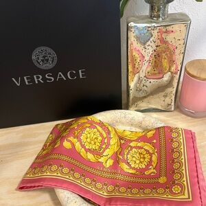 Versace Red and Yellow Baroque Silk Wrap
